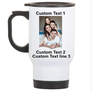 Custom Text Add Photo Picture Personalize Stainless Steel Travel Mug