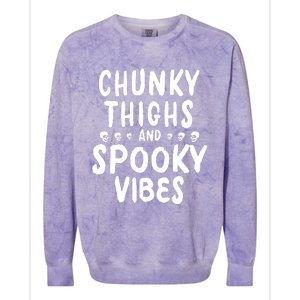 Chunky Thighs And Spooky Vibes Colorblast Crewneck Sweatshirt