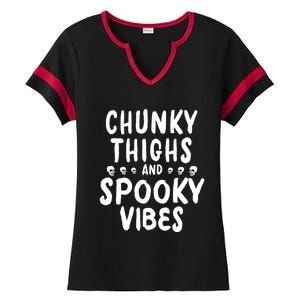 Chunky Thighs And Spooky Vibes Ladies Halftime Notch Neck Tee