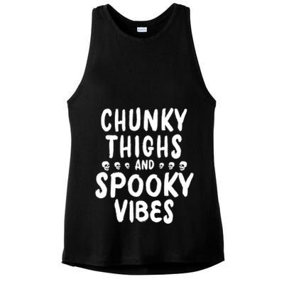 Chunky Thighs And Spooky Vibes Ladies PosiCharge Tri-Blend Wicking Tank