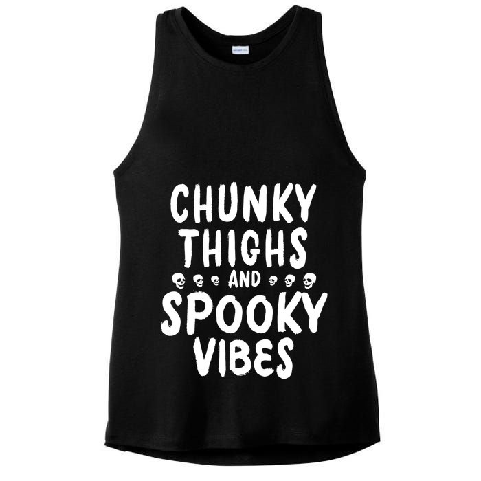 Chunky Thighs And Spooky Vibes Ladies PosiCharge Tri-Blend Wicking Tank