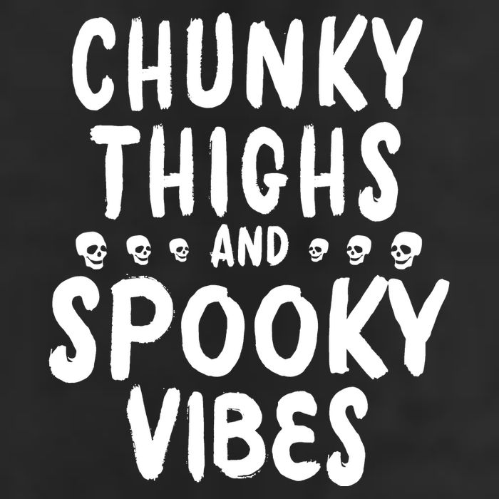 Chunky Thighs And Spooky Vibes 7 Panel Mesh Trucker Snapback Hat