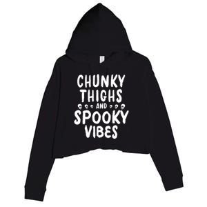 Chunky Thighs And Spooky Vibes Crop Fleece Hoodie