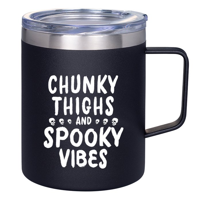 Chunky Thighs And Spooky Vibes 12oz Stainless Steel Coffee Mug
