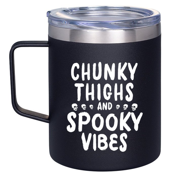 Chunky Thighs And Spooky Vibes 12oz Stainless Steel Coffee Mug