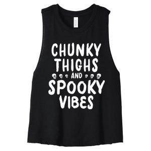 Chunky Thighs And Spooky Vibes Women's Racerback Cropped Tank