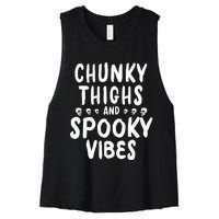 Chunky Thighs And Spooky Vibes Women's Racerback Cropped Tank