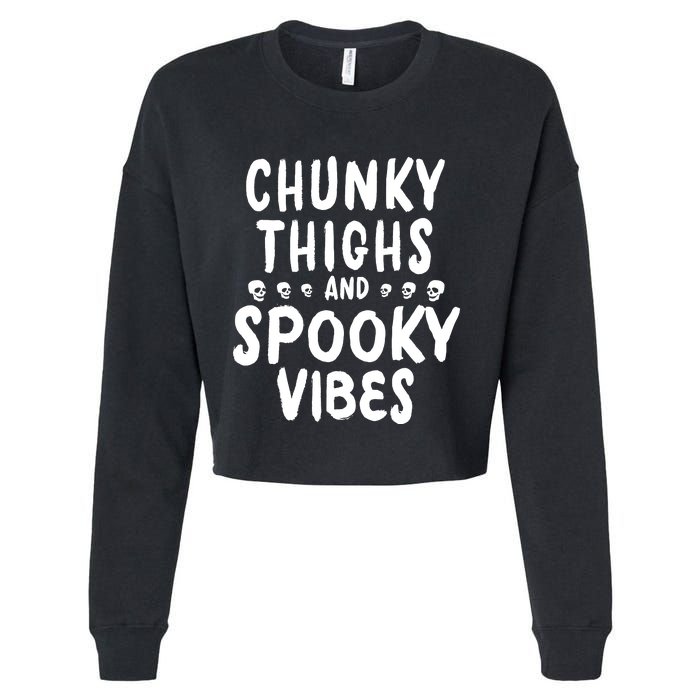 Chunky Thighs And Spooky Vibes Cropped Pullover Crew