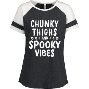 Chunky Thighs And Spooky Vibes Enza Ladies Jersey Colorblock Tee