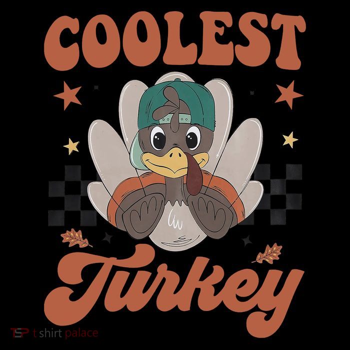 Coolest Turkey At The Table Thanksgiving Coolest Turkey Boy Drawstring Bag