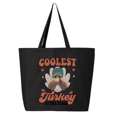 Coolest Turkey At The Table Thanksgiving Coolest Turkey Boy 25L Jumbo Tote