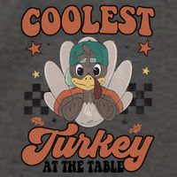 Coolest Turkey At The Table Thanksgiving Coolest Turkey Boy Vector Backpack