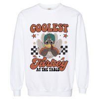 Coolest Turkey At The Table Thanksgiving Coolest Turkey Boy Garment-Dyed Sweatshirt