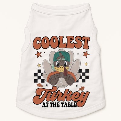 Coolest Turkey At The Table Thanksgiving Coolest Turkey Boy Doggie Tank