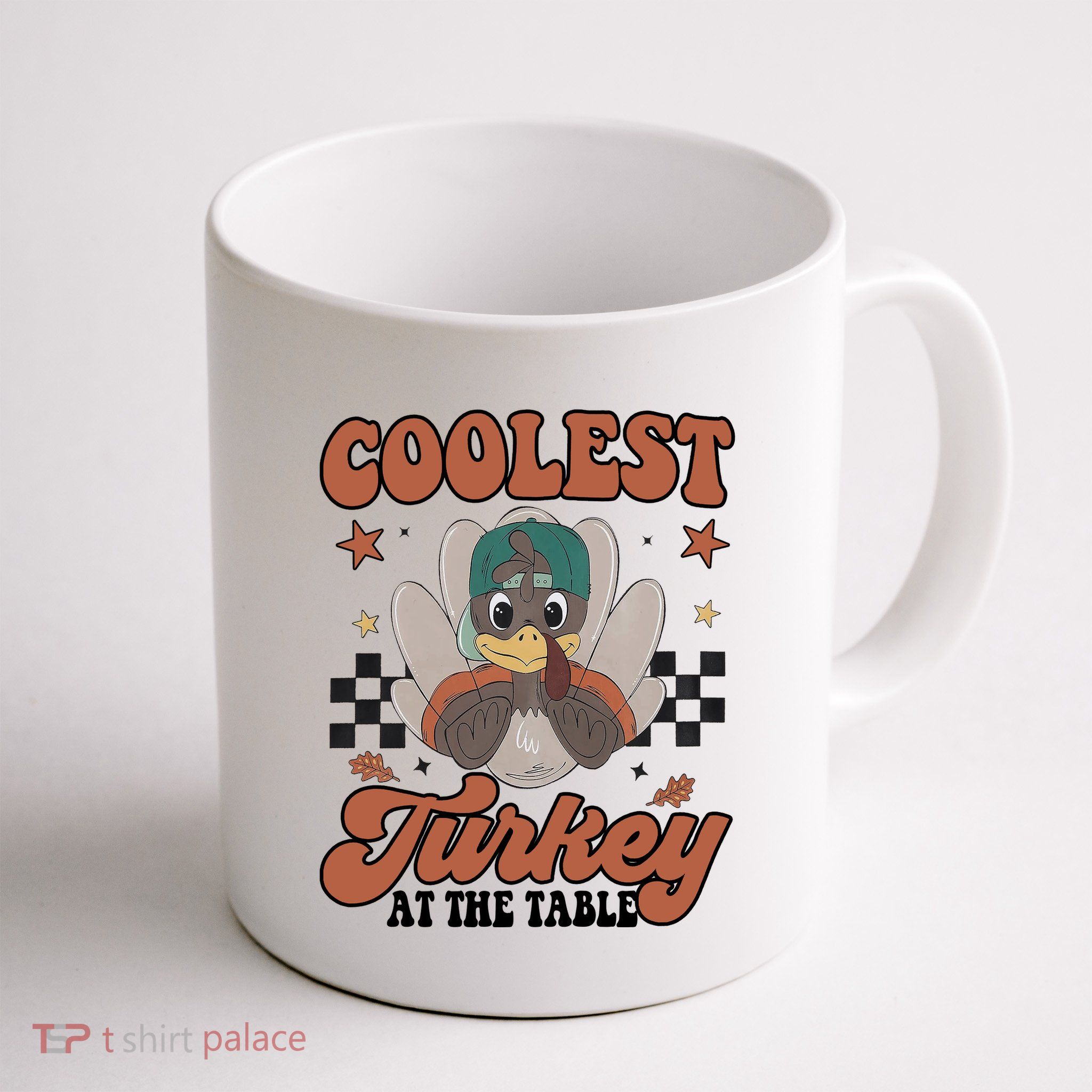 Coolest Turkey At The Table Thanksgiving Coolest Turkey Boy Mug