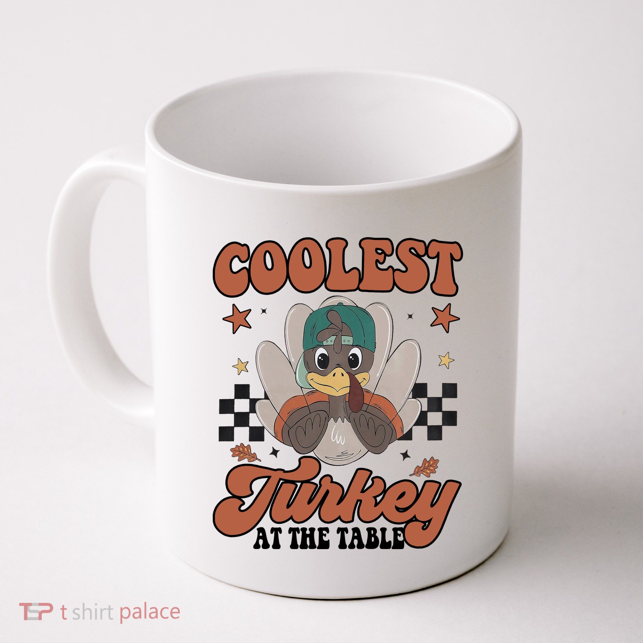 Coolest Turkey At The Table Thanksgiving Coolest Turkey Boy Mug