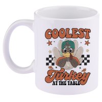 Coolest Turkey At The Table Thanksgiving Coolest Turkey Boy 11oz C Handle Ceramic Mug