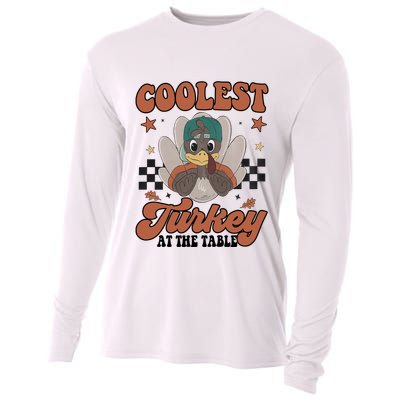 Coolest Turkey At The Table Thanksgiving Coolest Turkey Boy Cooling Performance Long Sleeve Crew