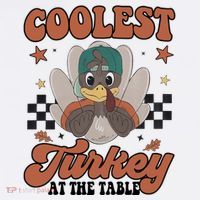 Coolest Turkey At The Table Thanksgiving Coolest Turkey Boy Youth Performance Sprint T-Shirt