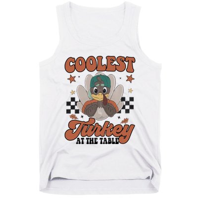 Coolest Turkey At The Table Thanksgiving Coolest Turkey Boy Tank Top
