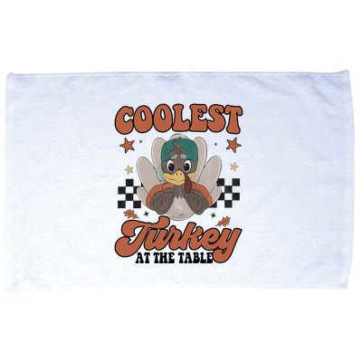 Coolest Turkey At The Table Thanksgiving Coolest Turkey Boy Microfiber Hand Towel