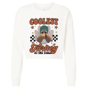 Coolest Turkey At The Table Thanksgiving Coolest Turkey Boy Cropped Pullover Crew