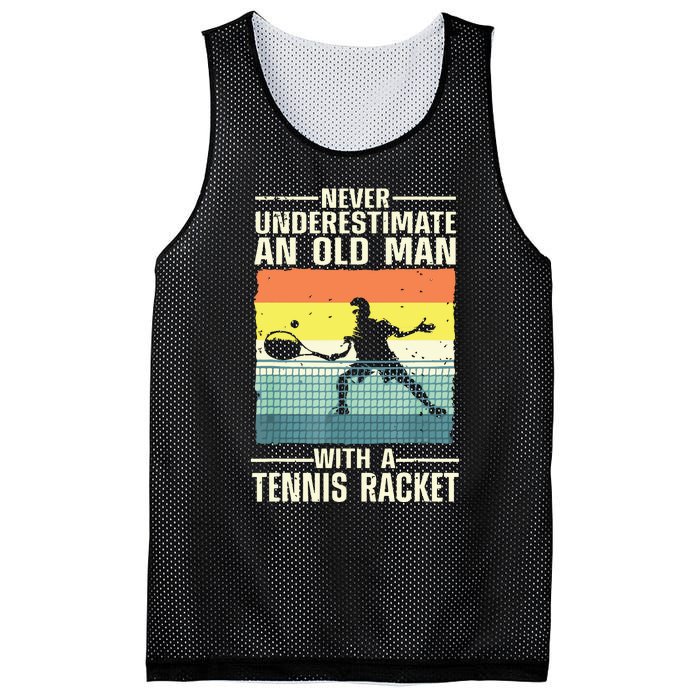 Cool Tennis Art For Grandpa Tennis Player Racket Sport Mesh Reversible Basketball Jersey Tank