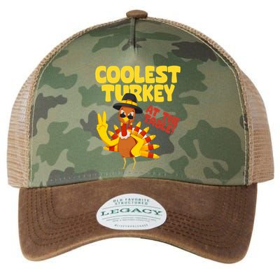 Coolest Turkey At The Table Thanksgiving Funny Legacy Tie Dye Trucker Hat