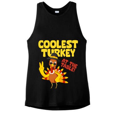 Coolest Turkey At The Table Thanksgiving Funny Ladies PosiCharge Tri-Blend Wicking Tank