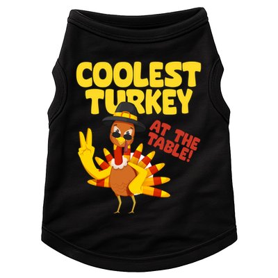 Coolest Turkey At The Table Thanksgiving Funny Doggie Tank