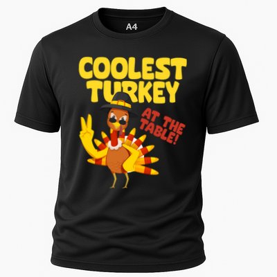 Coolest Turkey At The Table Thanksgiving Funny Performance Shirt