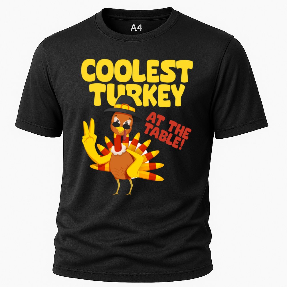 Coolest Turkey At The Table Thanksgiving Funny Performance Shirt