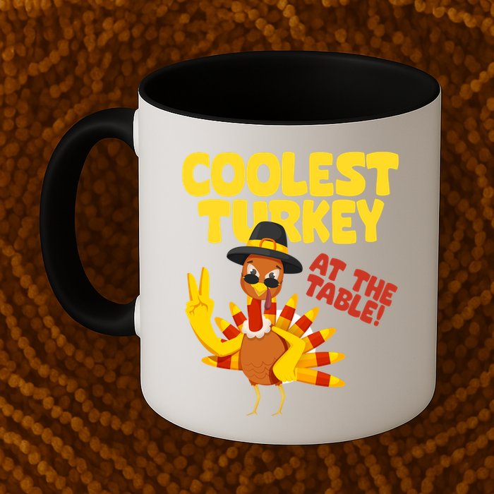 Coolest Turkey At The Table Thanksgiving Funny Mug