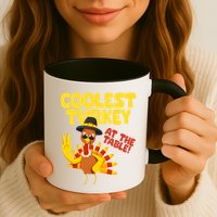 Coolest Turkey At The Table Thanksgiving Funny Mug