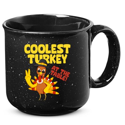 Coolest Turkey At The Table Thanksgiving Funny 15oz Campfire Ceramic Mug
