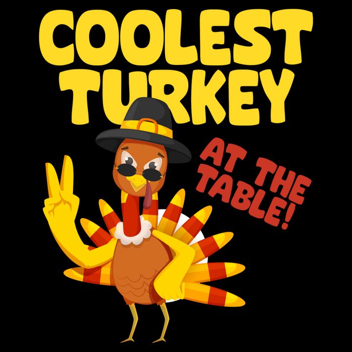 Coolest Turkey At The Table Thanksgiving Funny Flatbill Hat