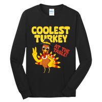 Coolest Turkey At The Table Thanksgiving Funny Tall Long Sleeve T-Shirt