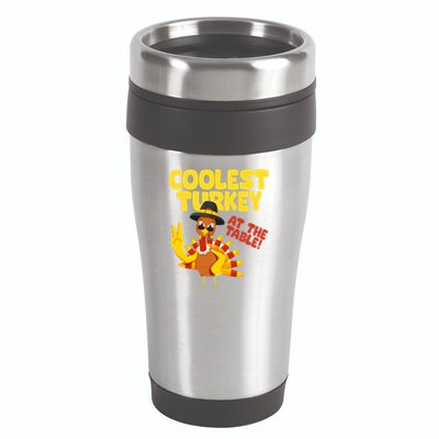 Coolest Turkey At The Table Thanksgiving Funny 16oz Travel Tumbler