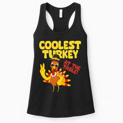 Coolest Turkey At The Table Thanksgiving Funny Womens Tank Top