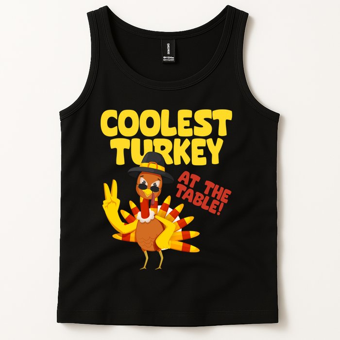 Coolest Turkey At The Table Thanksgiving Funny Tank Top