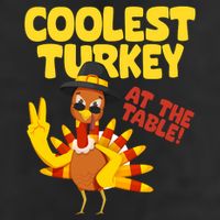 Coolest Turkey At The Table Thanksgiving Funny Golf Towel