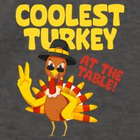 Coolest Turkey At The Table Thanksgiving Funny Vector Backpack