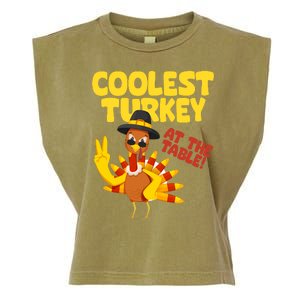 Coolest Turkey At The Table Thanksgiving Funny Garment-Dyed Women's Muscle Tee