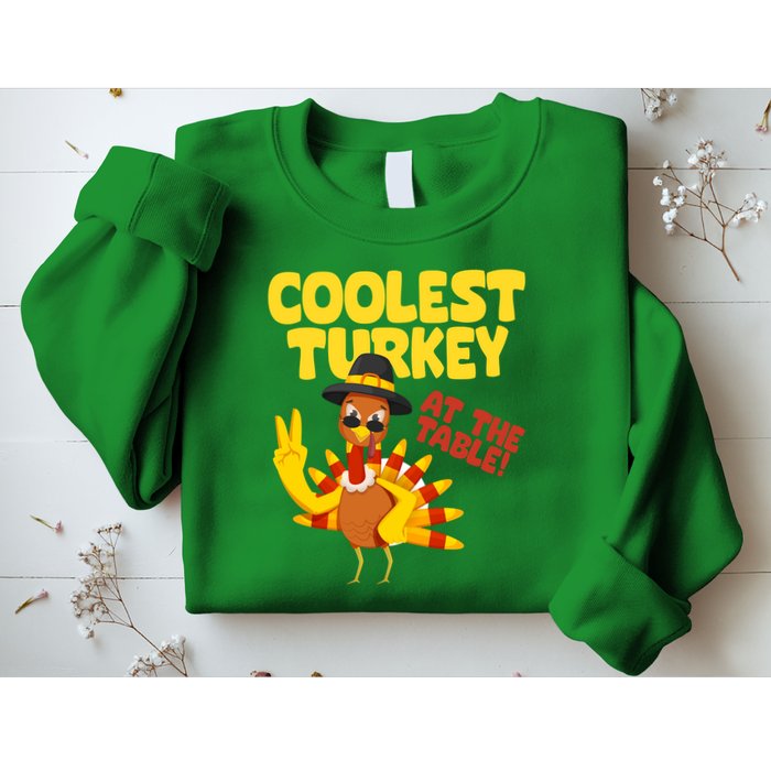Coolest Turkey At The Table Thanksgiving Funny Sweatshirt