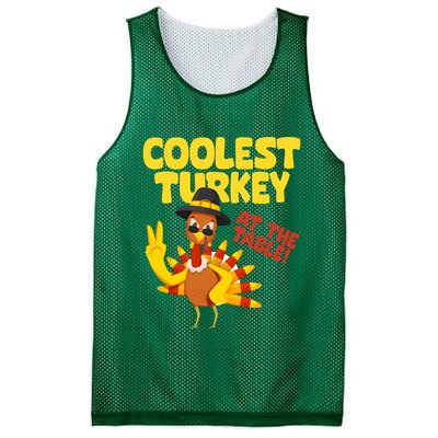 Coolest Turkey At The Table Thanksgiving Funny Mesh Reversible Basketball Jersey Tank