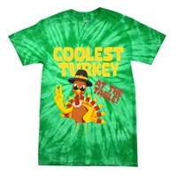 Coolest Turkey At The Table Thanksgiving Funny Tie-Dye T-Shirt