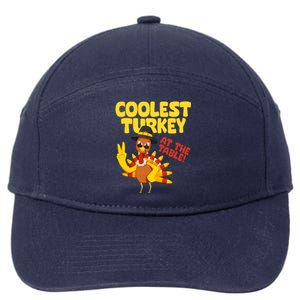 Coolest Turkey At The Table Thanksgiving Funny 7-Panel Snapback Hat