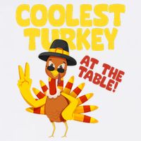 Coolest Turkey At The Table Thanksgiving Funny Garment-Dyed Sweatshirt