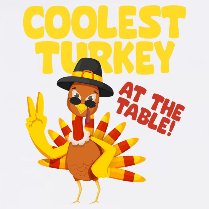 Coolest Turkey At The Table Thanksgiving Funny Garment-Dyed Sweatshirt