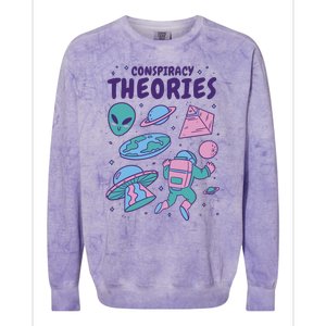 Conspiracy Theories Alien Space Colorblast Crewneck Sweatshirt